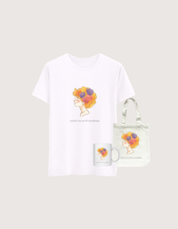 Image 1 of Water Me With Kindness & Bulldog Lover T-Shirt, Tote Bag, Mug Set
