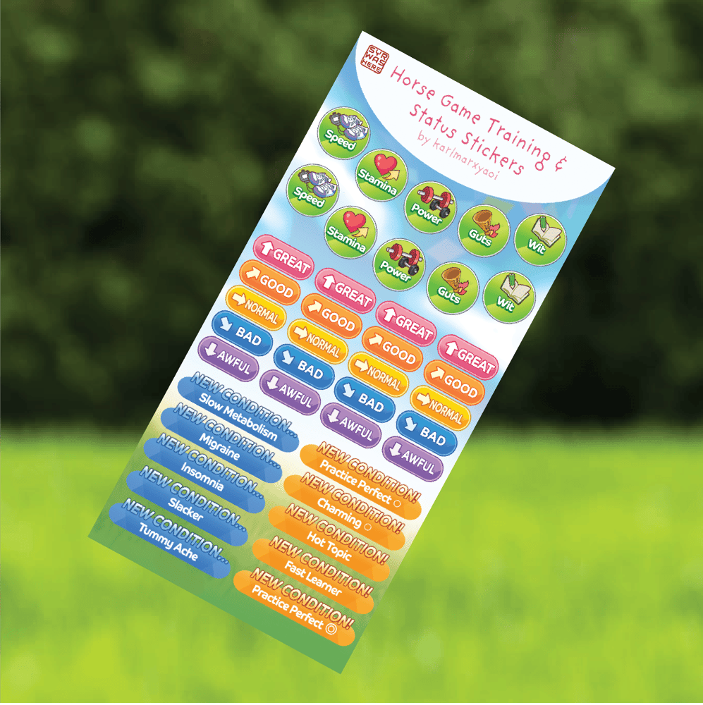 Image of Horse Game Training and Status - Sticker Sheet