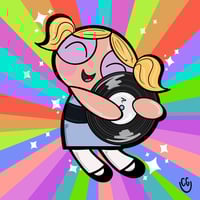 Bubbles loves vinyl  Print