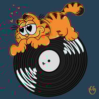 Garfield loves vinyl  Print