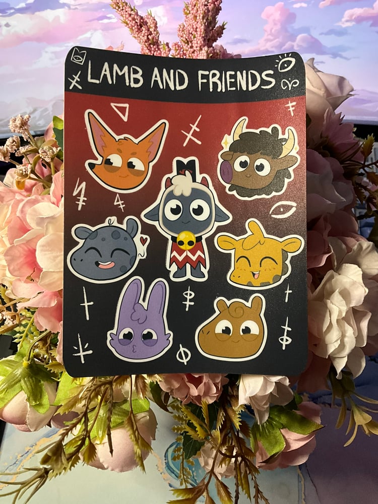 Image of Lamb and Friends Sticker Sheet