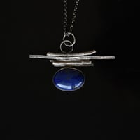 Image 2 of Rustic Silver Lapis Lazuli Eye necklace