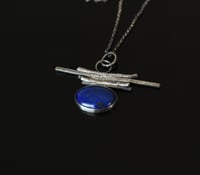 Image 1 of Rustic Silver Lapis Lazuli Eye necklace