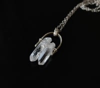 Image 1 of Clear Quartz Point Silver Necklace