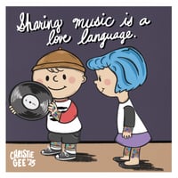 Image 2 of Sharing Music / Peanuts Print
