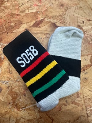 Image of SO58 Bespoke Socks Black  (Three stripes)