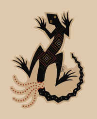 WHIPTAIL LIZARD Decals - Pack of two - Black