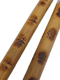 Image 2 of PAIR - Escrima Kali Rattan Sticks Heavy Carved Burnt Rattan Arnis FMA  