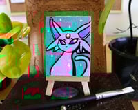 Image 3 of Espeon Original Mini Canvas Art
