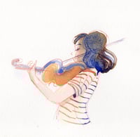Image 1 of Aquarelle originale "La violoniste"
