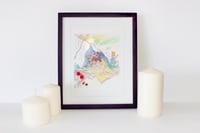 Image 2 of Aquarelle originale "Sieste & coquelicots"