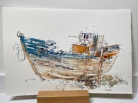 Image 3 of Aquarelle originale "Épave à Camaret-sur-mer"