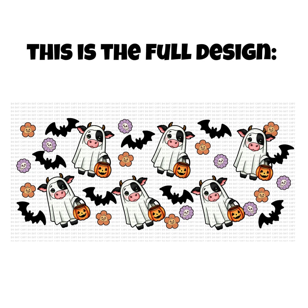 Image of Spooky Cows 17oz Frosted Glass Mug🐮👻