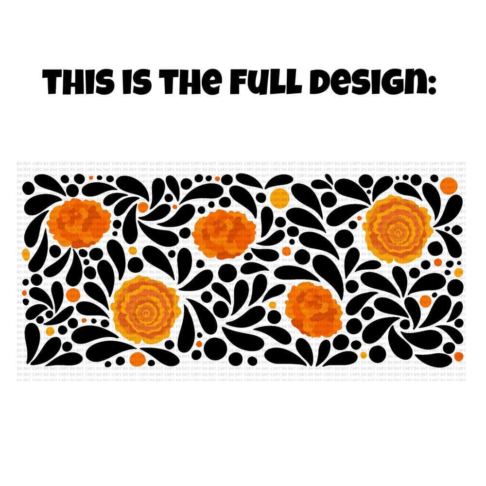 Image of Marigold Talavera 17oz Frosted Glass Mug🖤🧡