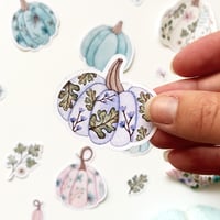 Image 1 of Floral pumpkins sticker bundle (16 stickers)