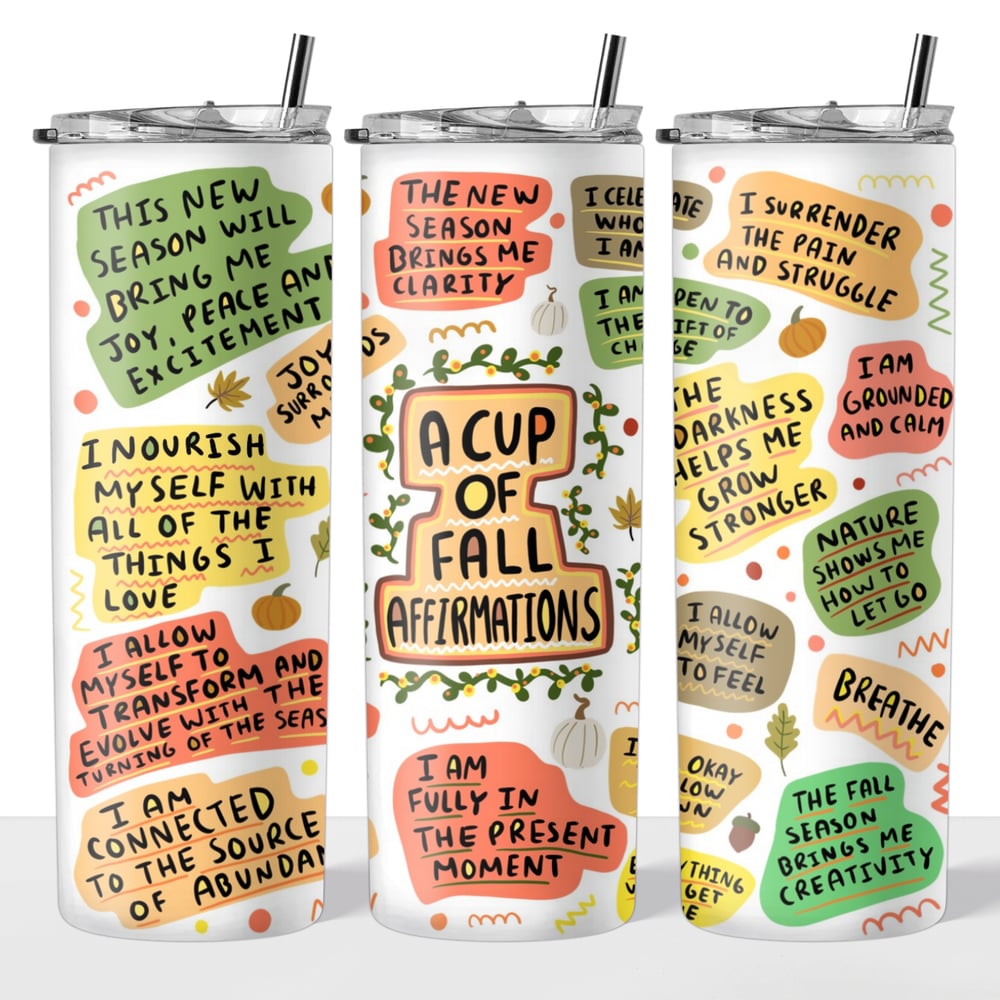 Image of Fall Affirmations 20oz Tumbler🍂🧡