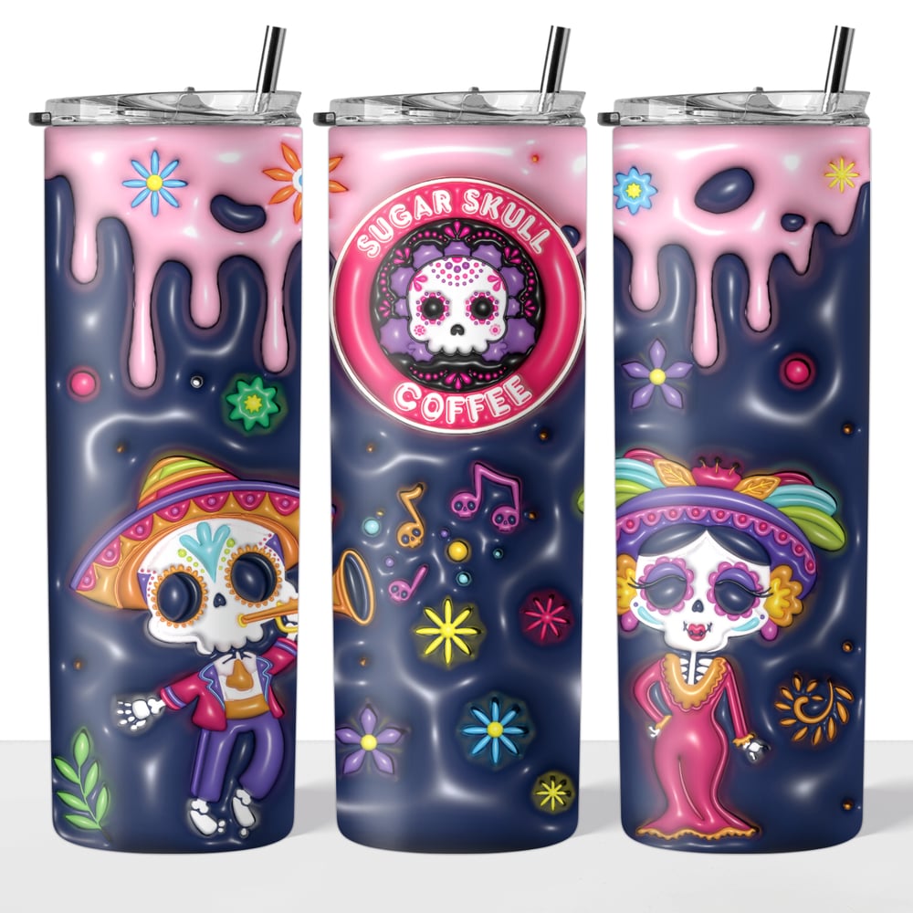 Image of Sugar Skull Coffee 20oz Tumbler💀💖