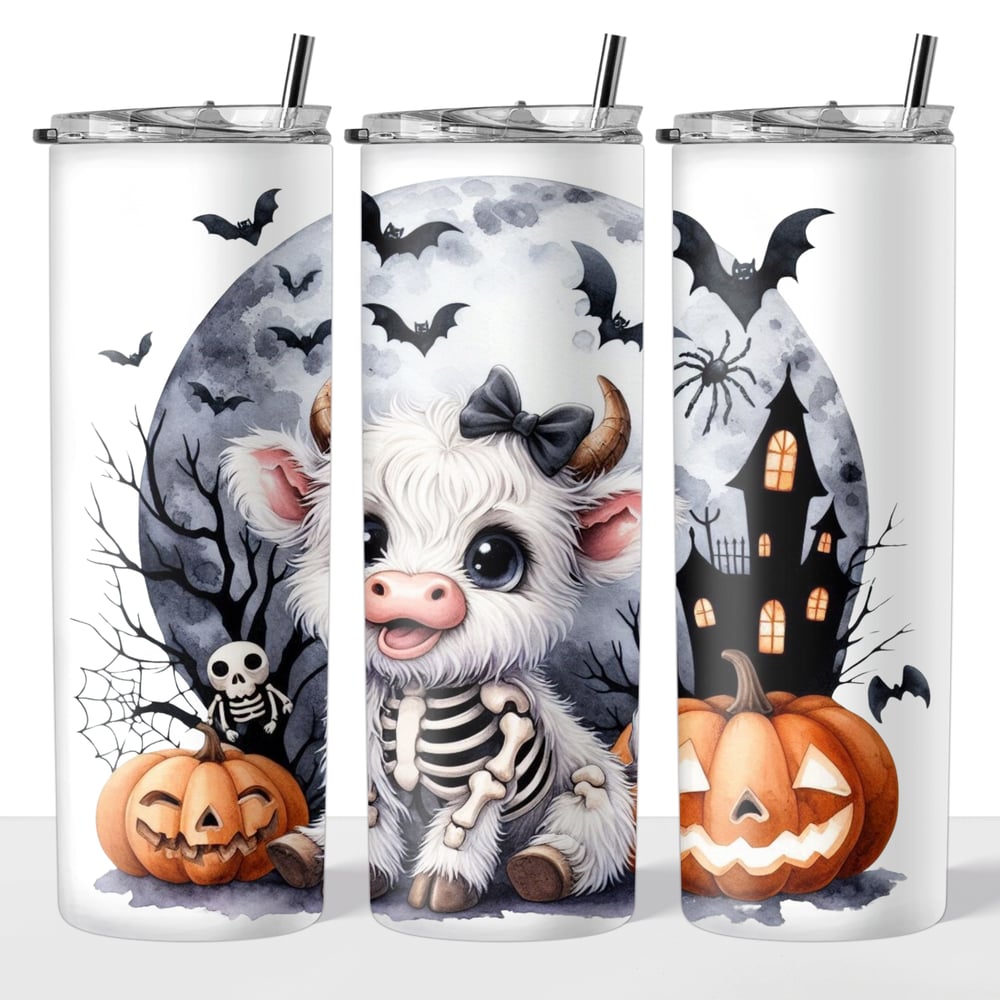 Image of Halloween Cow 20oz Tumbler🐮🎃