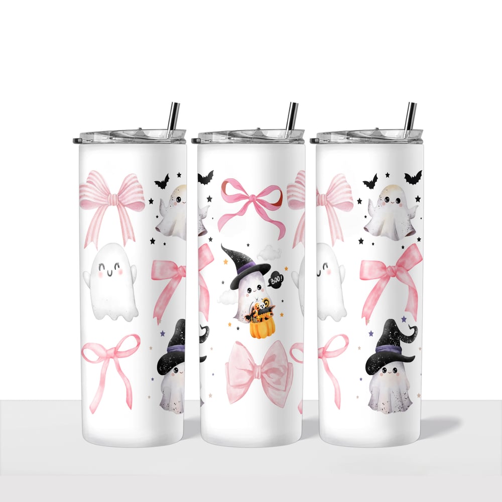 Image of Ghosts & Bows 16oz Kids Tumbler👻🎀