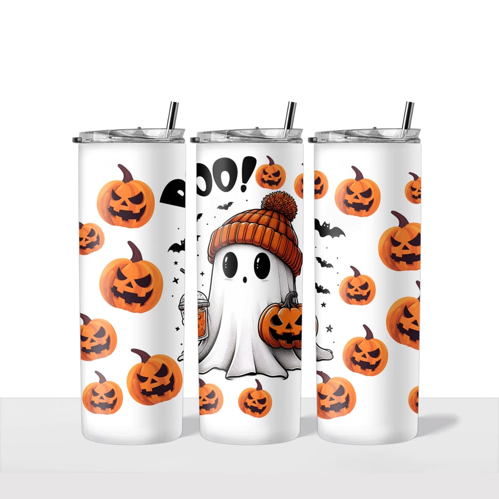 Image of Ghost Pumpkins 16oz Kids Tumbler🎃