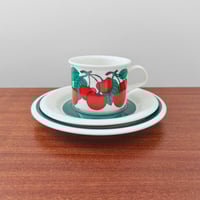 Image 1 of Arabia Finland Kirsikka Coffee Cup Trio Set