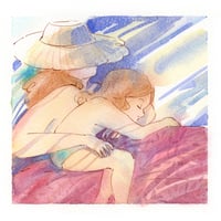 Image 1 of Aquarelle originale "Sieste d'été"