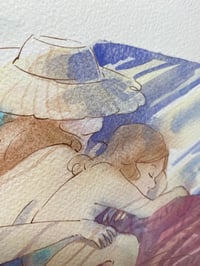 Image 4 of Aquarelle originale "Sieste d'été"