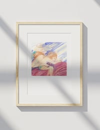 Image 5 of Aquarelle originale "Sieste d'été"