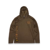 Image 1 of SCRIPT ISLAND SUPER LOGO HOODED RASH GUARD - BRN