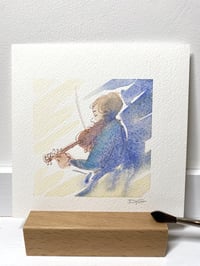 Image 3 of Aquarelle originale "Le violoniste"