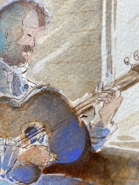 Image 3 of Aquarelle originale "Le guitariste"