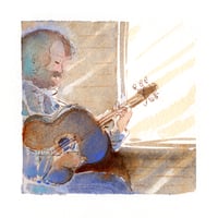 Image 1 of Aquarelle originale "Le guitariste"