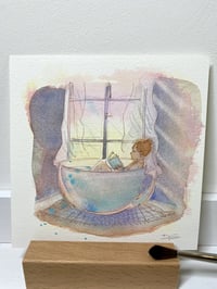 Image 2 of Aquarelle originale "Lecture du soir"