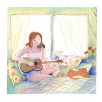 Image 1 of Aquarelle originale "Mélodie d'été"