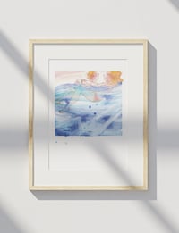 Image 5 of Aquarelle originale "Baignade d'été"