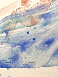 Image 3 of Aquarelle originale "Baignade d'été"