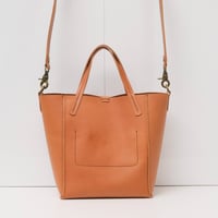 Image 3 of 3-Panel Two-way Tote in vintage tan