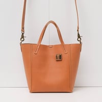 Image 1 of 3-Panel Two-way Tote in vintage tan