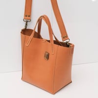 Image 5 of 3-Panel Two-way Tote in vintage tan