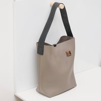 Image 2 of Tube Tote in pebbled warm gray