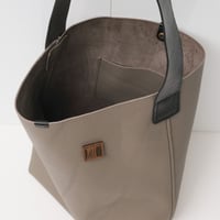 Image 6 of Tube Tote in pebbled warm gray