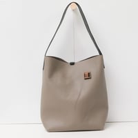 Image 1 of Tube Tote in pebbled warm gray