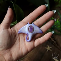 Image 6 of Manta ray necklace with amethyst