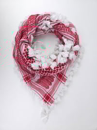 Image 1 of Red Cotton Palestinian Keffiyeh 