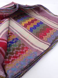 Image 2 of Mauve Multicoloured Keffiyeh (Made in Jordan)