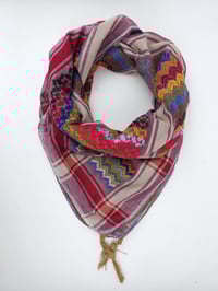 Image 1 of Mauve Multicoloured Keffiyeh (Made in Jordan)