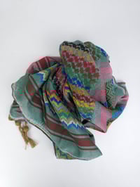 Image 2 of Mint Multicoloured Keffiyeh (Made in Jordan) 