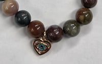 Image 3 of Earthbound Guardian: Jasper & Evil Eye Heart Bracelet