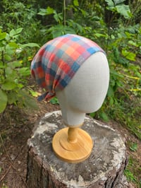 Image 1 of Organic Cotton Flannel Crown Cover- Soft Plaid