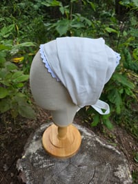 Image 1 of Linen Crown Cover with Lace Trim- White 